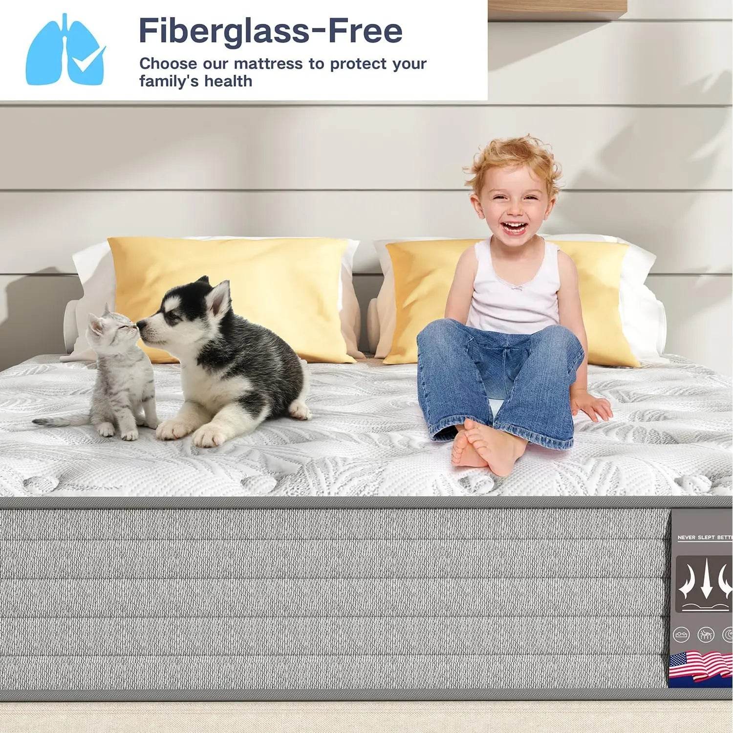 Twin XL Mattress,12 Inch Superior Hybrid XL Twin Mattress in a Box with Gel Memory Foam - Loft&Timber