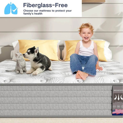 Twin XL Mattress,12 Inch Superior Hybrid XL Twin Mattress in a Box with Gel Memory Foam - Loft&Timber