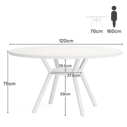 Tribesigns Round Dining Table for 4-6 People, 47" - Loft&Timber