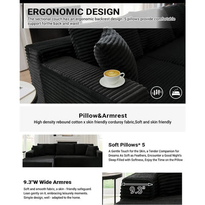 105" Cloud Sectional Couch - Loft&Timber