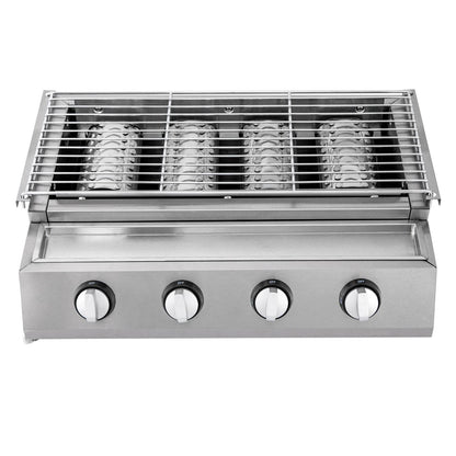 Professional 4-Burner Stainless Steel Portable Tabletop Propane/LPG Gas Grill - Loft&Timber