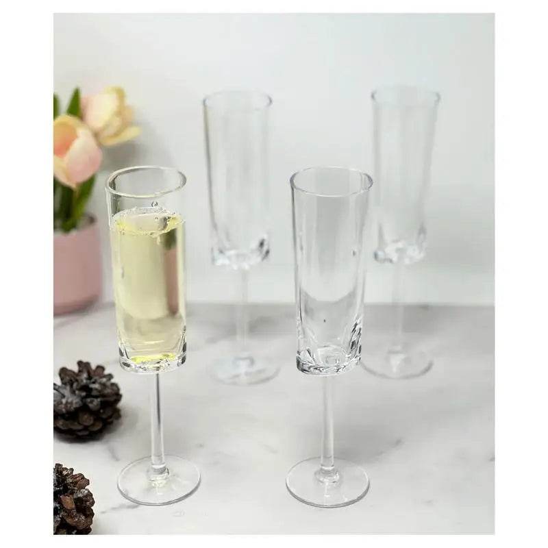 Set of 4 Unbreakable Plastic Champagne Flutes 4oz - Loft&Timber