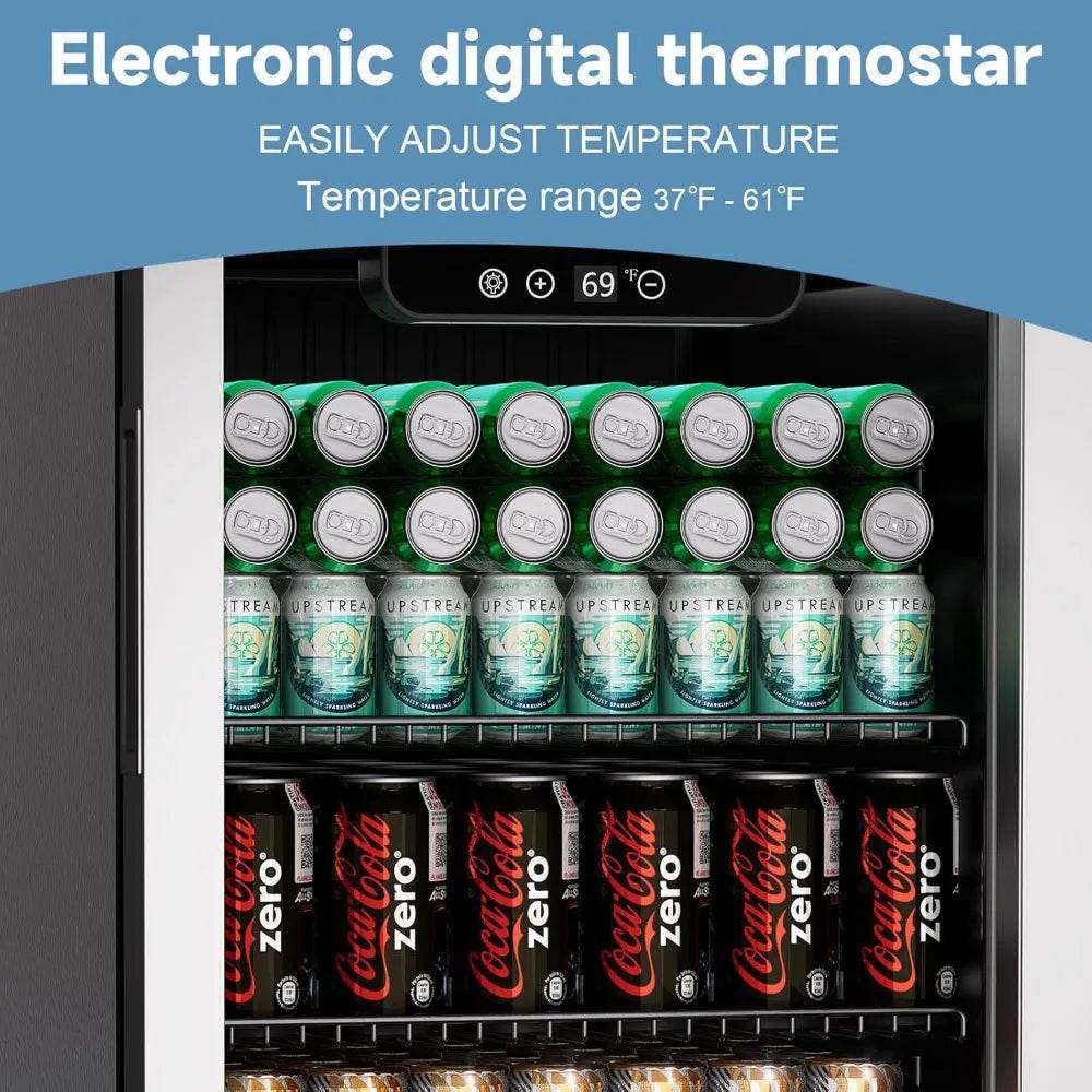 Compact Beverage Refrigerator, 110 Can/3.1 Cubic Feet Fridge - Loft&Timber