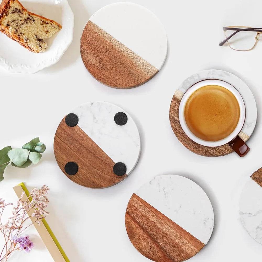 6 Packs Marble Wood Coasters - Loft&Timber
