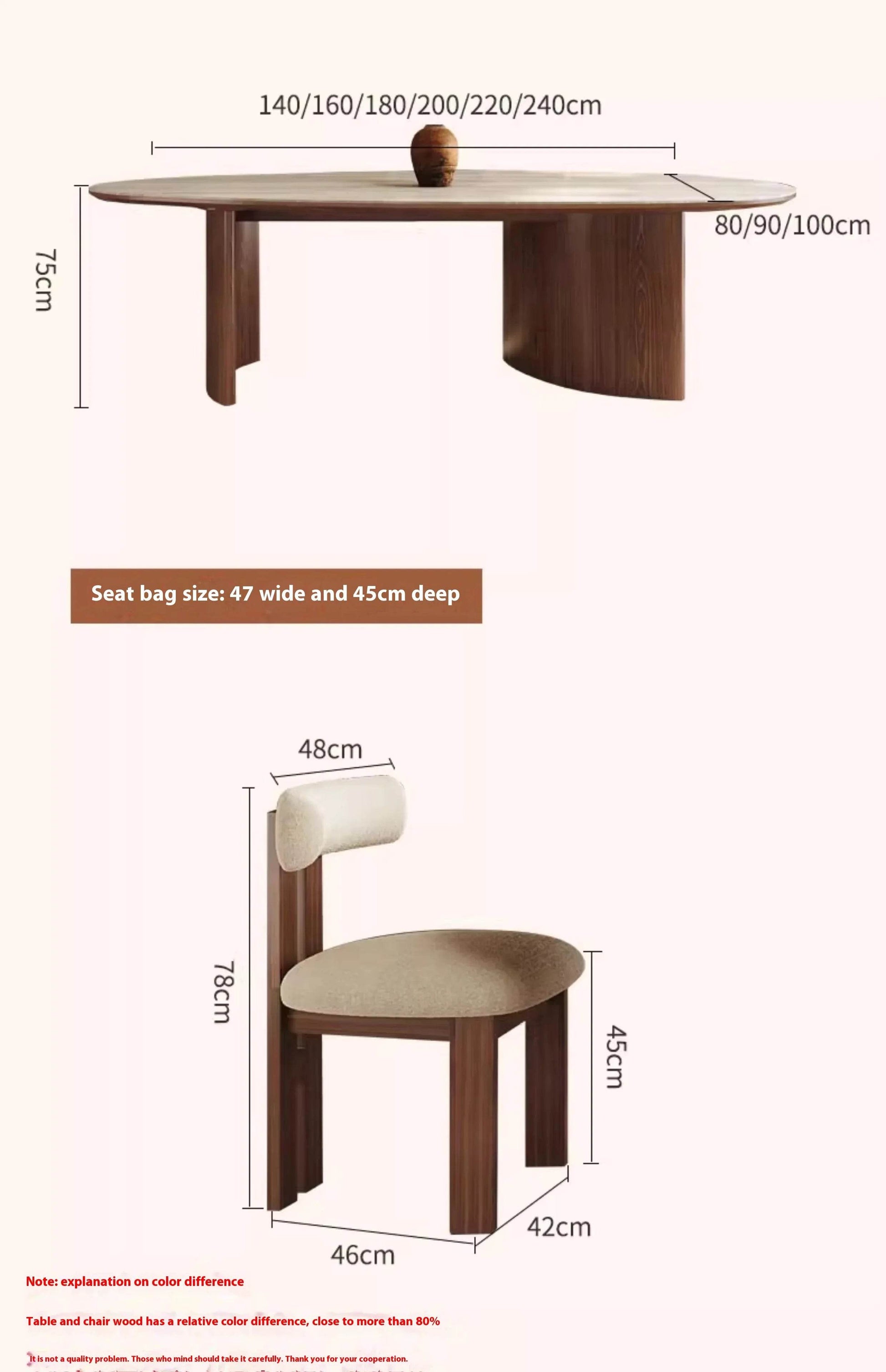 Center Dining Table Wood Table &/Or 6 Elegant Oval - Loft&Timber