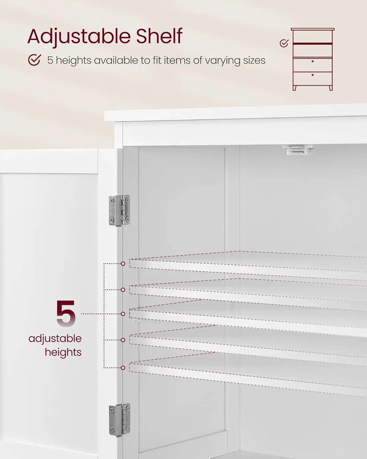 Bathroom Floor Storage Cabinet, Bathroom Storage Unit, Freestanding Cabinet with 2 Drawers and 2 Doors, Adjustable Shelf - Loft&Timber