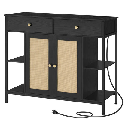 42" HOOBRO Sideboard Buffet Cabinet with Charging Station - Loft&Timber