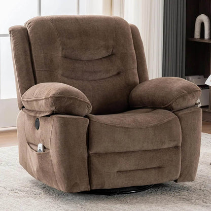 Power Swivel Rocker Recliner with Massage and Heat - Loft&Timber