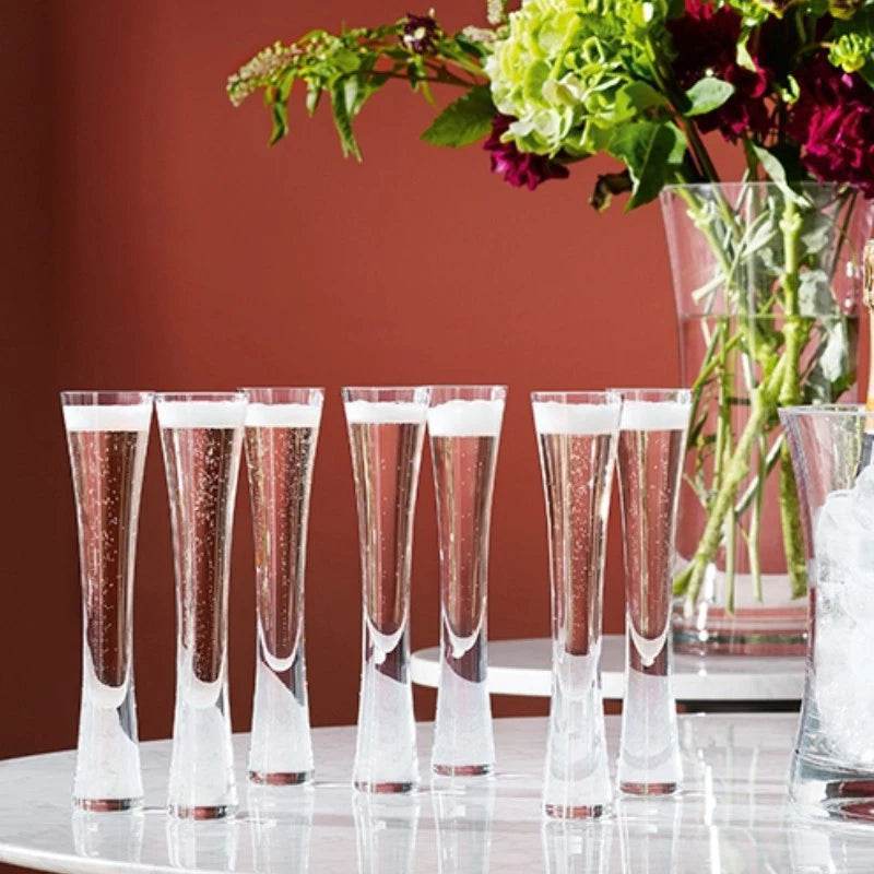 Champagne Glasses Glitter Flutes Clear Cups - Loft&Timber