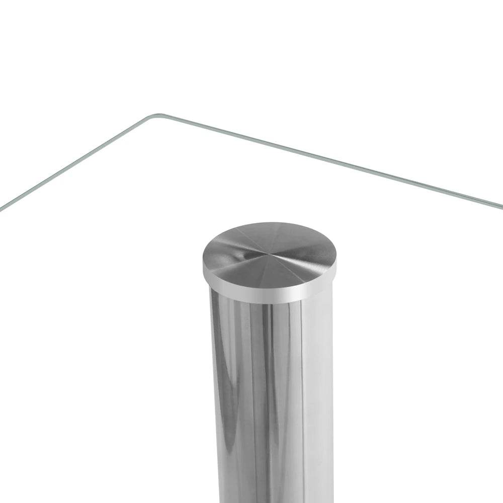 Simple Assembled Transparent Glass and Iron Dinner Table - Loft&Timber