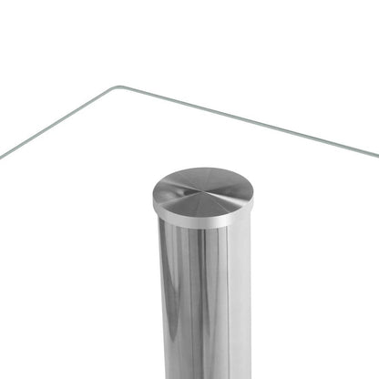Simple Assembled Transparent Glass and Iron Dinner Table - Loft&Timber