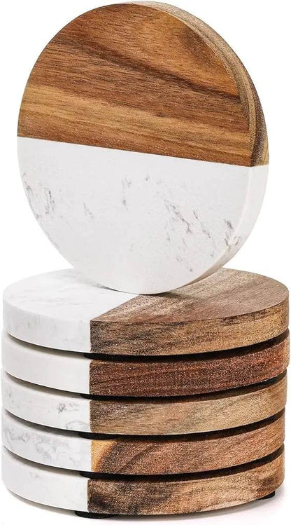 6 Packs Marble Wood Coasters - Loft&Timber