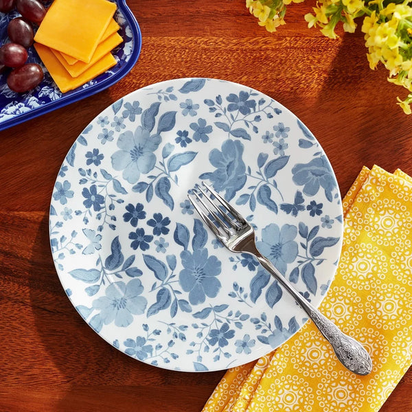 Vitrelle Glass Salad Plate Floral Print Dishwasher Microwave Safe