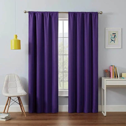 Kendall Modern Blackout Thermal Rod Window Curtain (1 Panel), 42 X 63, Purple - Loft&Timber