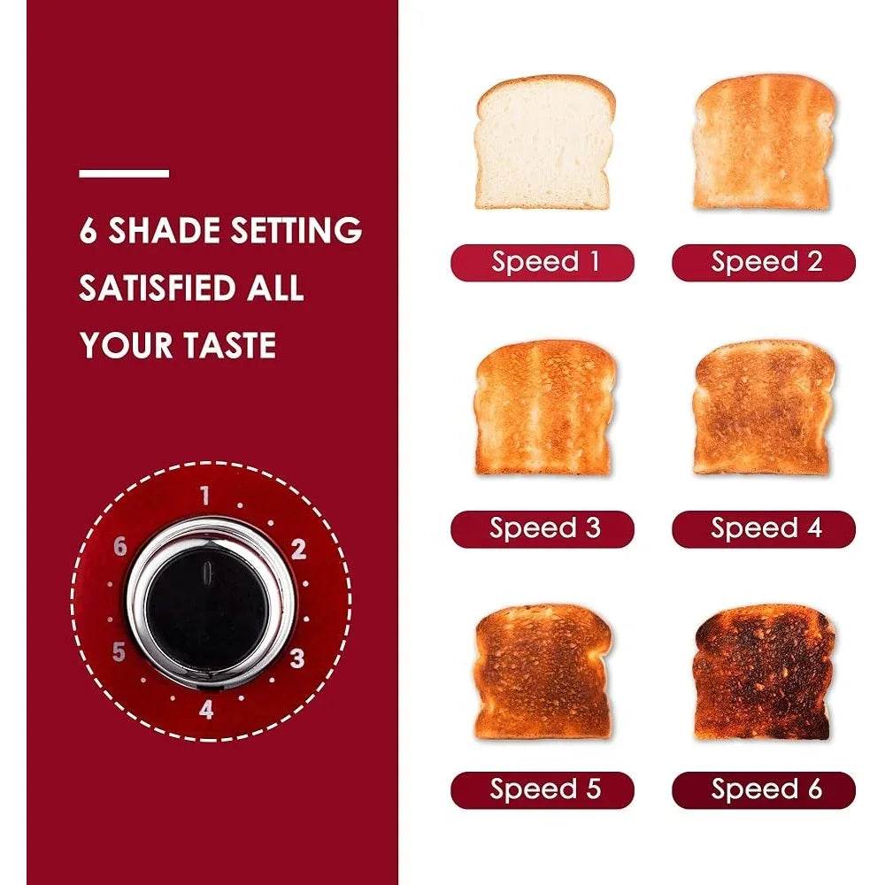 4 Slice Toaster Retro Stainless Steel