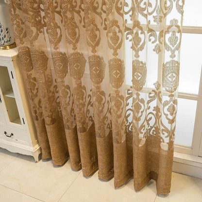Modern Minimalist Jacquard Golden Sheer Curtains - Loft&Timber