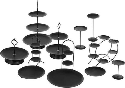 12 Pcs White/Black Cake Stand Set - Loft&Timber