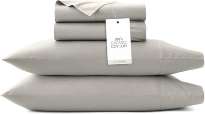 Percale Hemmed Sheet Set - Cooling Breathable Bed Sheets for Hot Sleepers - Queen - Loft&Timber