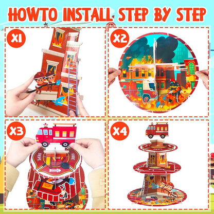 Firefighter Party Decoration Cupcake Stand - Loft&Timber