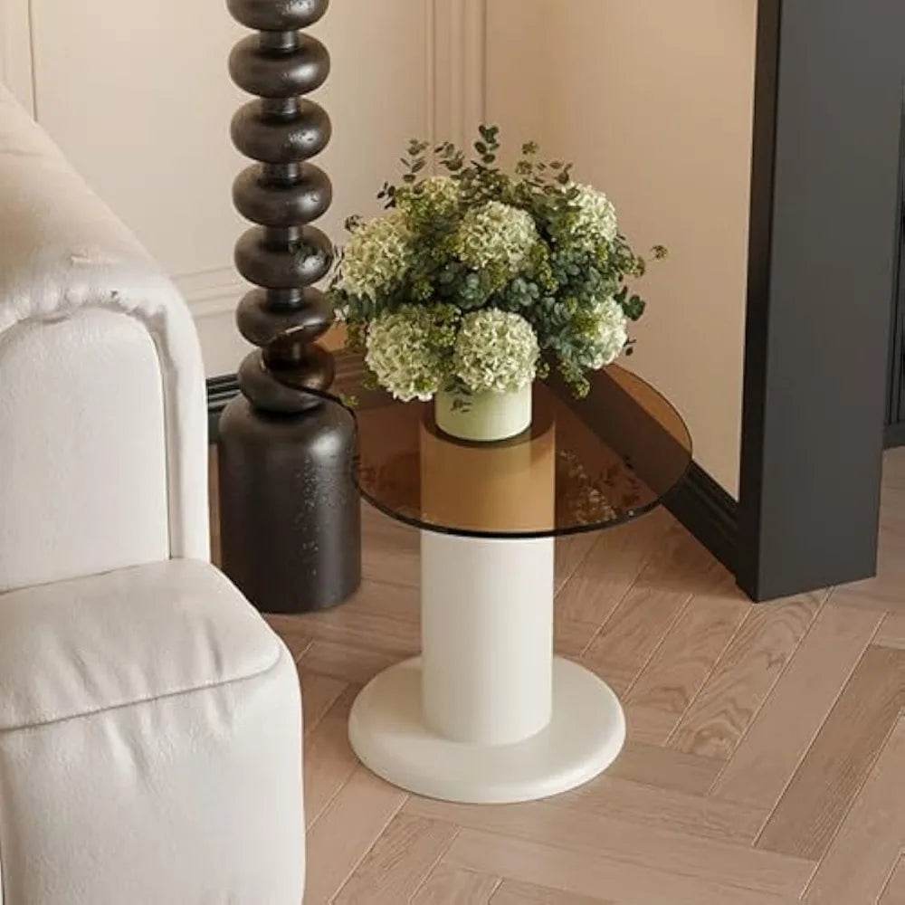 Modern 2-in-1 Irregular Cloud Coffee Table Set with Nesting Glass End Table - Loft&Timber