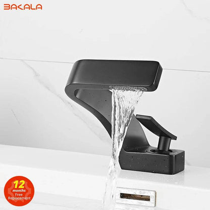 BAKALA Bathroom Deck Mounted Basin Faucet Black - Loft&Timber