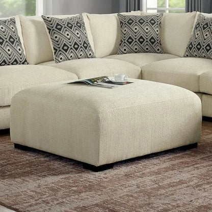 Contemporary Square Upholstered Ottoman with Memory Foam