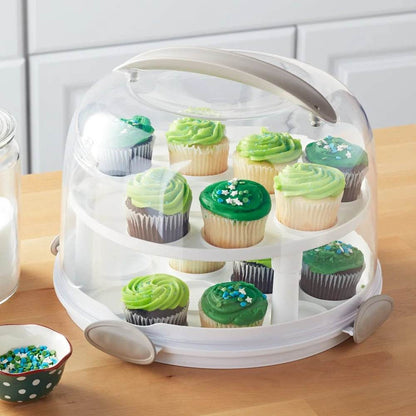 Round Cake Carrier with Clear Plastic Cover - Loft&Timber