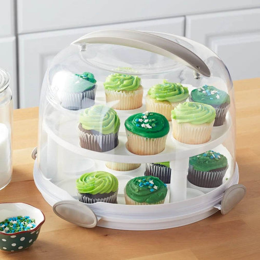 Round Cake Carrier with Clear Plastic Cover - Loft&Timber
