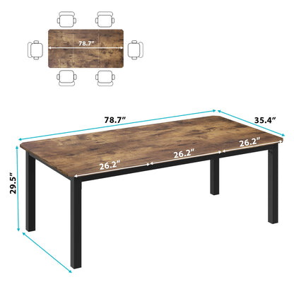 Dining Table for 6-8 People, 78" - Loft&Timber