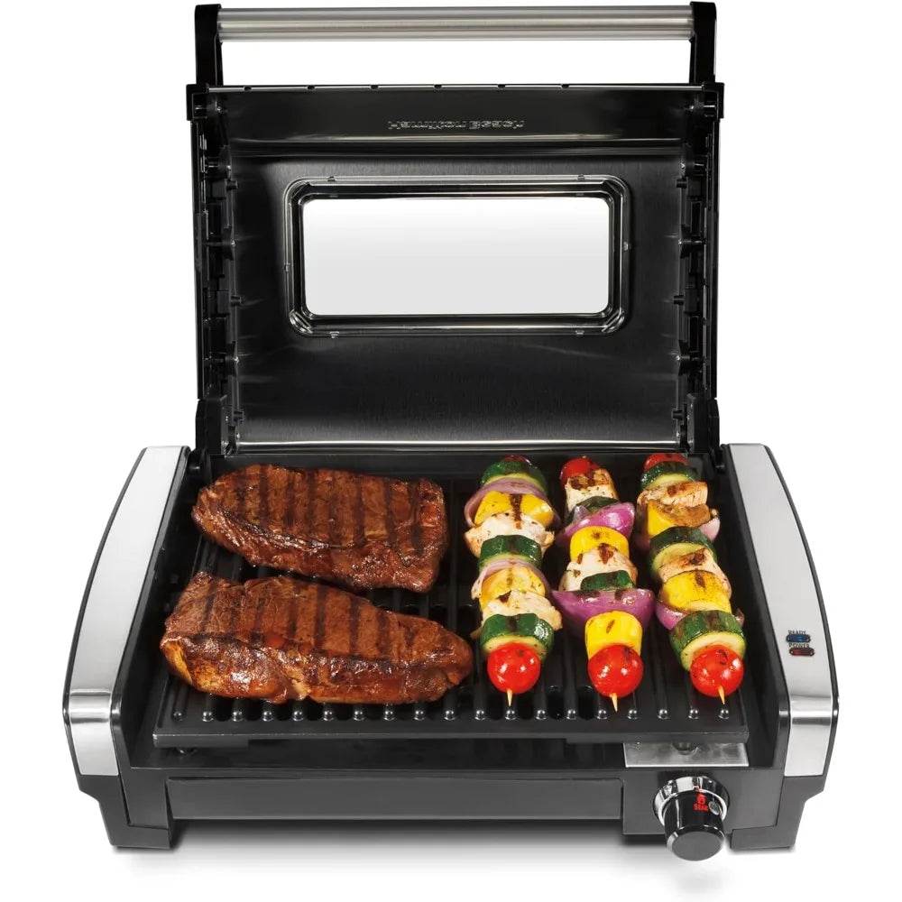 Hamilton Beach Electric Indoor Searing Grill with Viewing Window & Adjustable Temperature Control to 450F - Loft&Timber