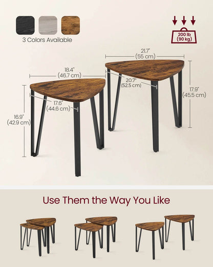 VASAGLE Nesting End Tables Set of 2 - Loft&Timber