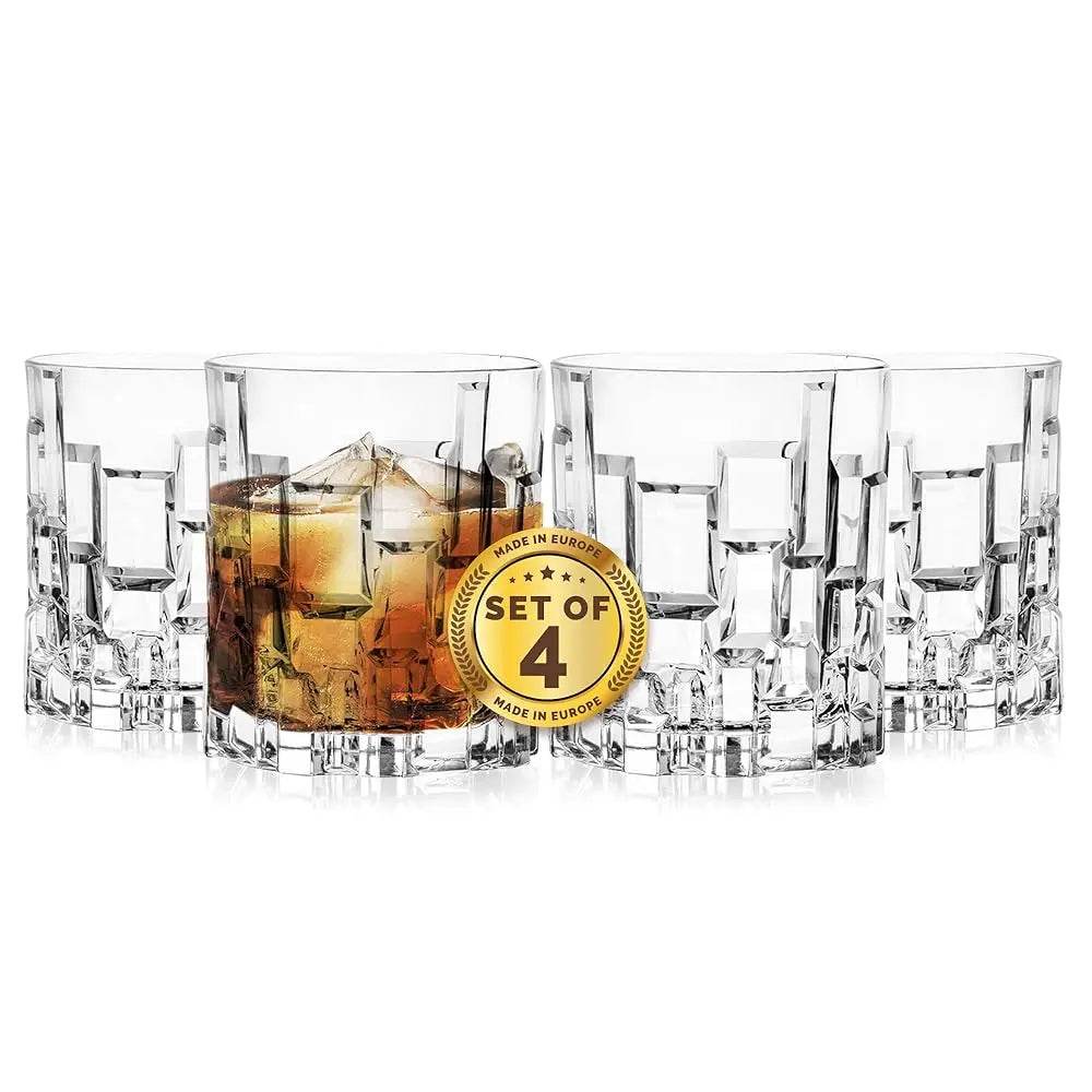 Whiskey Glasses - Double Old Fashioned Rocks Glass - Set Of 4 - Loft&Timber