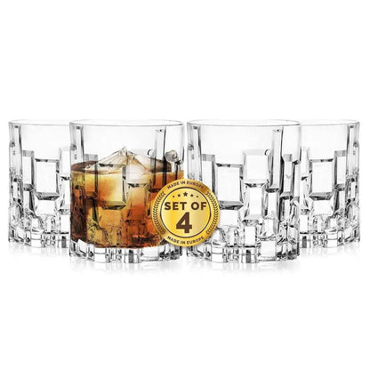 Whiskey Glasses - Double Old Fashioned Rocks Glass - Set Of 4 - Loft&Timber