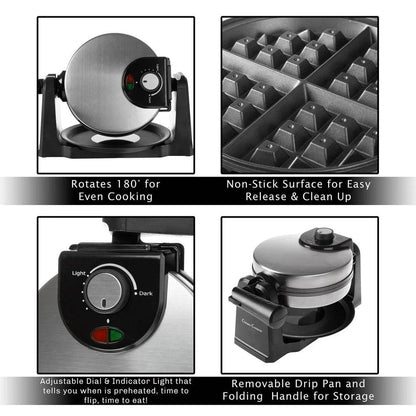 Nonstick Flip Waffle Iron 180-Degree Rotation - Loft&Timber