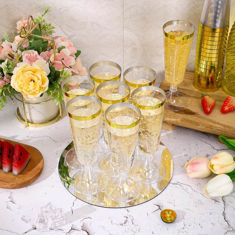 5pcs 5OZ Champagne Cup Disposable Plastic Flutes - Loft&Timber