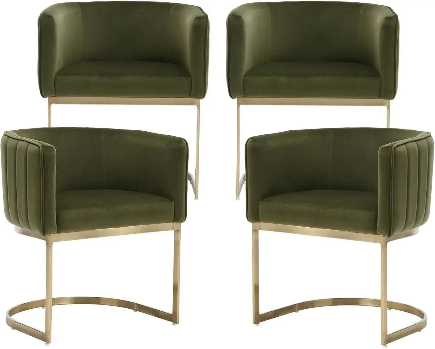 Dining Chairs Set of 4, Velvet with Metal Frame - Loft&Timber