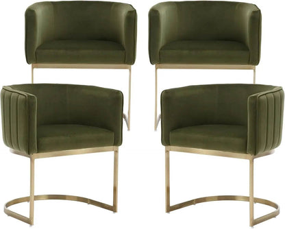 Dining Chairs Set of 4, Velvet with Metal Frame - Loft&Timber