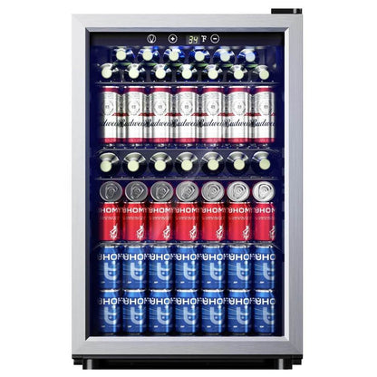145 Can Beverage Refrigerator Glass Door Mini Fridge Adjustable - Loft&Timber