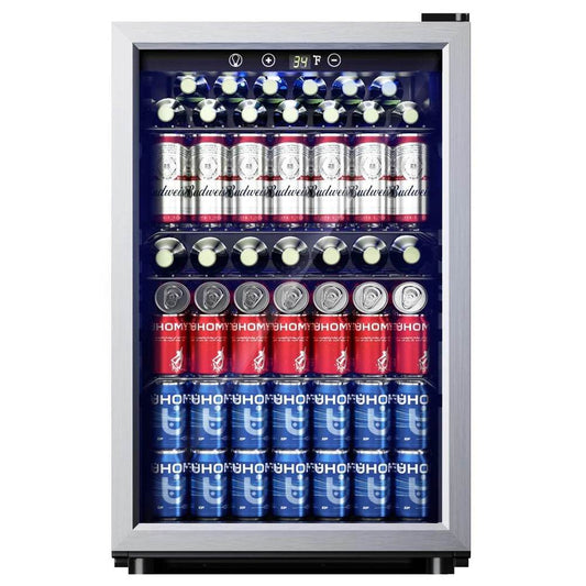 145 Can Beverage Refrigerator Glass Door Mini Fridge Adjustable - Loft&Timber