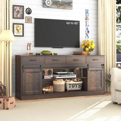 70” Large Sideboard Buffet Cabinet with Storage with 4 Drawers - Loft&Timber