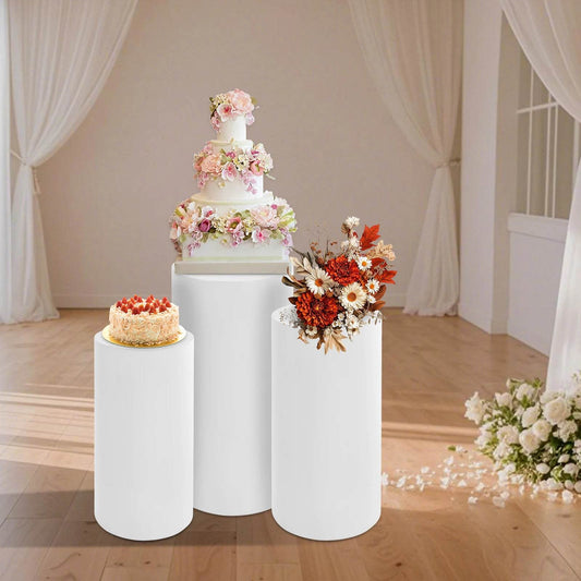 3 Pcs Round Cylinder Pedestal Stand - Loft&Timber