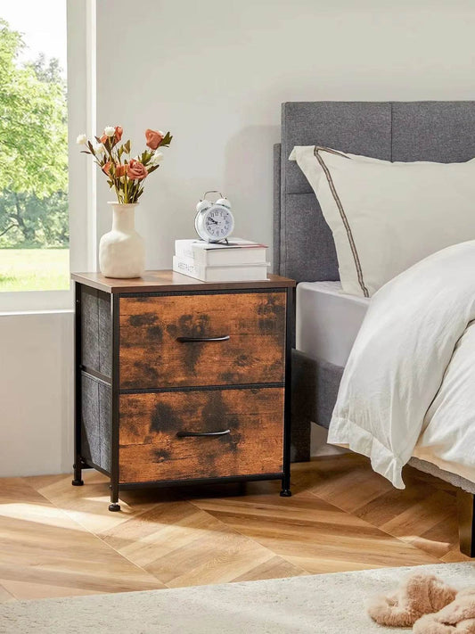 JHK Nightstand Bedside Table Storage - Loft&Timber
