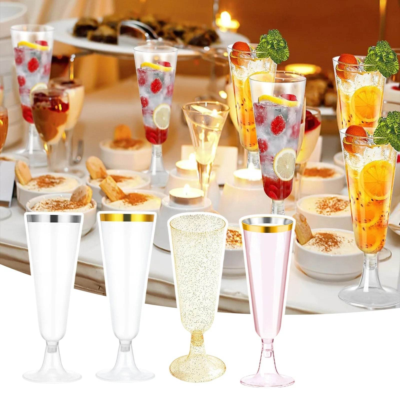 Clear Plastic Champagne Flutes 5.5 Oz - Loft&Timber