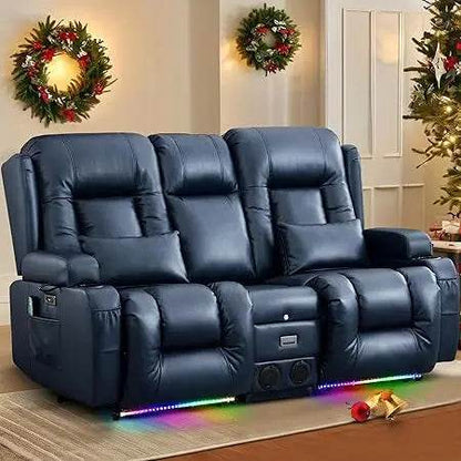 Power Loveseat Recliner Sofa with Massage & Heat - Loft&Timber