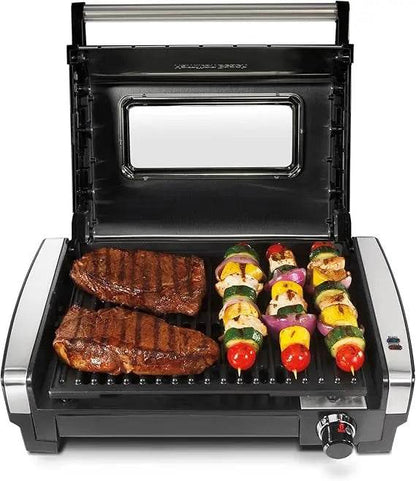 Hamilton Beach Electric Indoor Searing Grill with Viewing Window & Adjustable Temperature Control to 450F - Loft&Timber