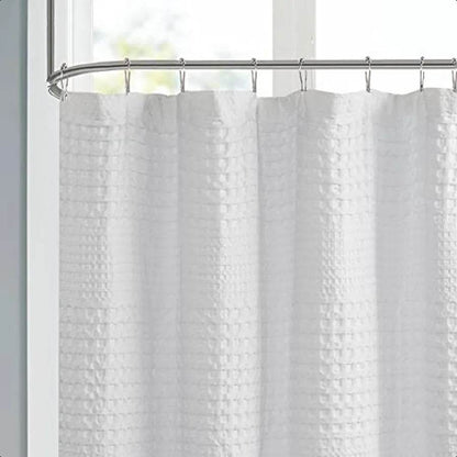 Arlo 100 Cotton Shower Curtain Texture Waffle Weave Design 800 GSM Hotel Quality Soft - Loft&Timber