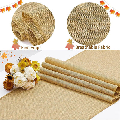 36 Pcs Burlap Table Runners 12 x 108 Inches Khaki Table Runner - Loft&Timber