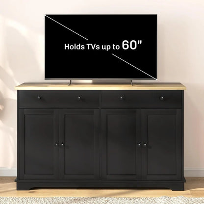 55" Modern Sideboard Buffet with 2 Doors, 2 Drawers, & 2 Shelves - Loft&Timber