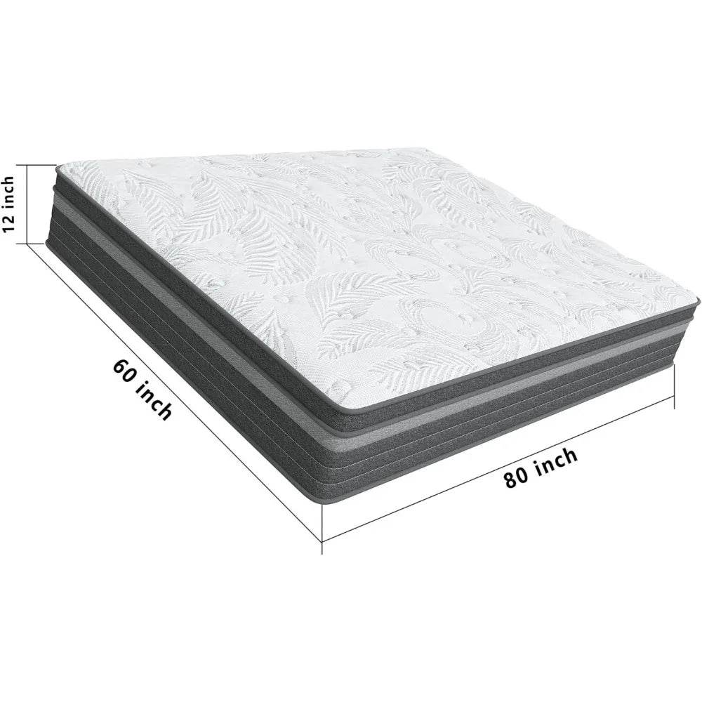 12 inch Mattress in a Box| Hybrid Design with CertiPUR-US Foam - Loft&Timber