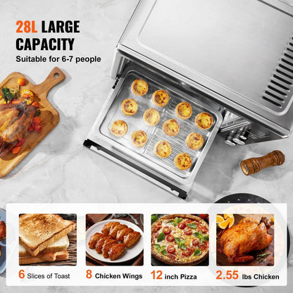 SucceBuy 10-IN-1 Convection Oven, 28L/29.6Qt - Loft&Timber